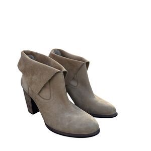 UGG 1007071 Thames Nubuck Suede Leather Foldover Heeled Ankle Boots Wet Sand